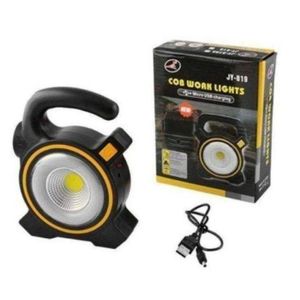  work 2in1 solar/USB rechargeable multifunctional torch power bank - black 