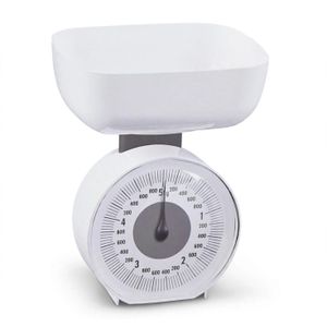 New 5kg/5000g Weighing Modern Retro Mechanical Kitchen Scale  With Bowl - Food Weighing Scale For Baking, Cooking, Pantry & Varities of Ingredients - White