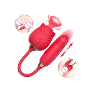 General  2-n1 Automatic Telescopic Rose Vibrator Sex Toy