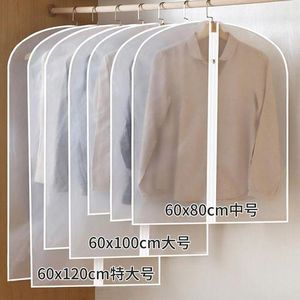5pcs Clothes dust cover transparent thickened washable dust bag cover Coat Suit cover hanging clothes bag 60x80*100*120*140CM