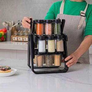 Kitchen Play Set Ferris Wheel Revolving Spice Rack 18 Spice Kitchen Storage Rack with Plastic a