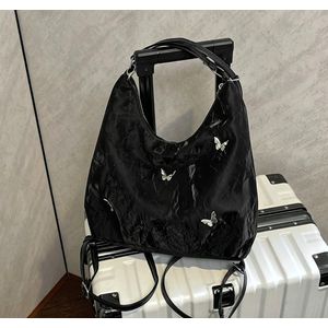 Fashionable Handbag Multi-purpose Tote Bag Leisure Soft Leather Large Capacity Butterfly Decoration Shoulder Bags for Women