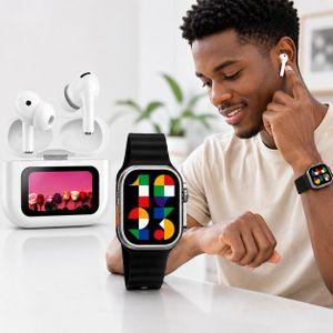 Ultra Smart Watch & Color Screen Earbuds Combo Set i-540 - Ultra 3 Bluetooth Calling 49mm Fitness Tracker
