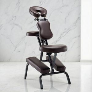 Adjustable and Foldable Leather Pad Massage and Tattoo Therapy Chair - Beige