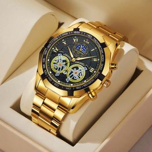 Men's Steel Strap Three Small Circle Watch