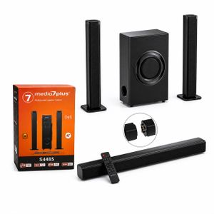 MEDIA7PLUS Soundbar Woofer With2-in-1 Detachable Bluetooth Soundbar & Split Tower Speakers Set - Home Theater Sound System with Remote Control