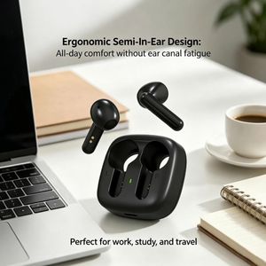 Full Day Lasting Wireless Earpiece/Earphone Earphone- Black 