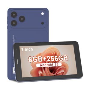 C Idea 7inch Portable Tablet with Upgraded Android 16OS,Sim 8+256GB with Stylus Earphones