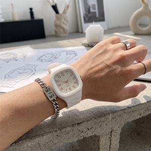 Men's Watch & Bracelet Set  student watch- White