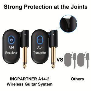 2.4GHz Wireless Guitar System (T-ransmitter & Receiver) – Rechargeable, Thumb-Sized, Dual-Mode Audio T-ransmitter