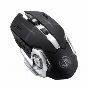 Dual Connection Bluetooth+USB 2.4G Wireless Silent Click Mouse, Rechargeable RGB LED Light 6 Keys Adjustable DPI Ergonomic Computer Mouse for Office & Gaming