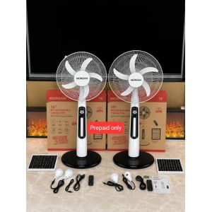 Morgan Rechargeable solar fan with two extra led bulbs, solar panel and a remote control-white/black