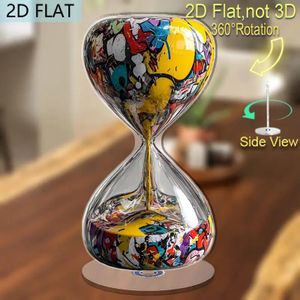 2D Flat Hourglass-Shaped Desktop Decoration, Non-Functional Hourglass, Interesting Desk Ornament for Home and Office