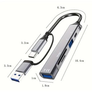 Hp 5-in-1 USB-C SD Card Reader, USB 2.0 Type-C data, USB 3.0 TF SD Expander Dock 