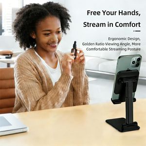 ASCENT Phone Stand for Live Streaming, Adjustable Foldable Heavy Duty Holder, Compatible with All Mobile Phones & Tablets Up to 12.9