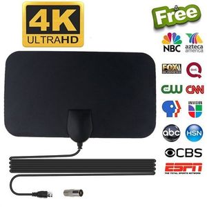Digital TV Antenna Booster Hign Gain Aerial For Smart TV - Black