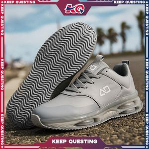 ASHION KQ Big Size 39-48 Men's Fashion Sneakers, Air Cushion Thick Platform Shoes, Non‑Slip Wavy Tread Comfort Casual Walking Athletic Shoes
