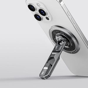 Vodra 360° Rotating Magnetic Phone Holder, Made of Aerospace Aluminum Alloy, With a Press-Type Buckle Design , Pocket Phone Stand Suitable for All Smartphones (Space Grey)