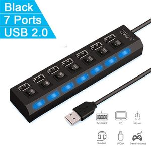 7 Port USB 2.0 High Speed Power Splitter Switch ON/OFF