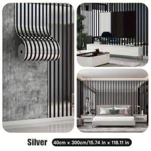 Self-Adhesive 3D Mirror Wall Decals - Home Wall Decor - Silver - 40cm x 300cm