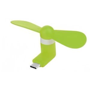 Portable OTG Mini Fan - Plugs Into Type C Phone Charging Port - Green