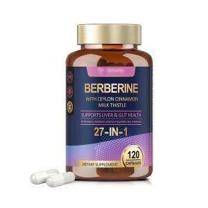Berberine 27-in-1 Herbal Supplement with Ceylon Cinnamon & Milk Thistle – 120 Capsules
