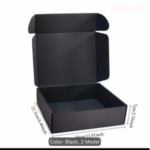 2-pack matte black sturdy corrugated gift box