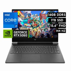 Hp Victus 15-Fa2787nr Gaming Laptop Intel® Core™ i7 Processor 13th Generation, 15.6 FHD 144Hz, 16GB RAM, 1TB SSD NVIDIA® GeForce RTX™ 5060 8GB Dedicated, Windows 11 ,Backlit Keyboard - Mica silver