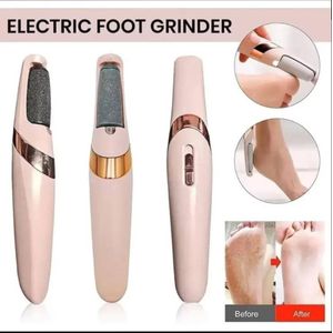 Professional Electric Foot File - Crack Foot Dead Skin Remover Portable Foot Grinder – Pedicure Tool With 2 Interchangeable Grinding Heads For Smooth Heels & Foot Care-USB Rechargeable - Pink/ Rose Gold