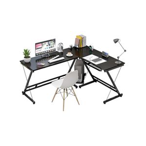 2026-Mega FALAA Dey L-Shaped Desk, Spacious & Sturdy MDF Computer Desk, Corner Design Desk For Home Bedroom Office Study Workstation (L(120+110) x D48 x H74)cm / (L(47.2+43.3) x D18.9 x H29.1)inch - Black
