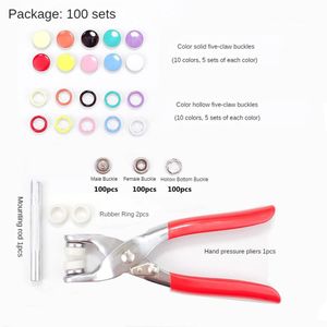 120/100/80/40Pcs 4 Colors Snap Fasteners Leather Snaps Button Kit