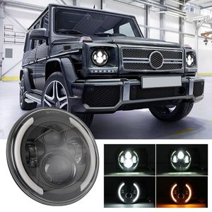 7 inch H4 / H13 DC 9V-30V 3000LM 3000K-6000K 25W Car Round Shape LED Headlight Lamps for  Wrangler, with Angel Eye