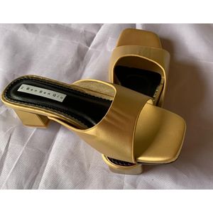 Women's Casual Heels slippers - Gold