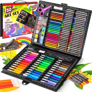 150 Pcs Color Set for Kids Watercolor Pens Brush Set Gift Boxes Markers Art Drawing Pencils Art Set Kits for Kids