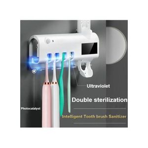 Solar Intelligent UV Toothbrush Sanitizer & Holder (L19.5 x W2 x H9)cm / (L7.7 x W0.8 x H3.5)inch - White