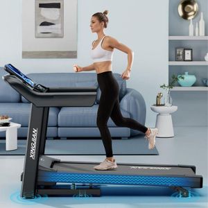 Foldable Treadmills Portable Treadmill with for Home Incline Walking Bluetooth Speakerz with massager Machine - Black