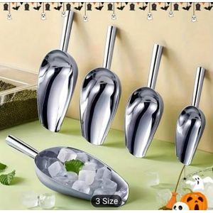 A & Shine 3pcs Multifunctional Scooper Shovel for Ice Cube Scooping- White