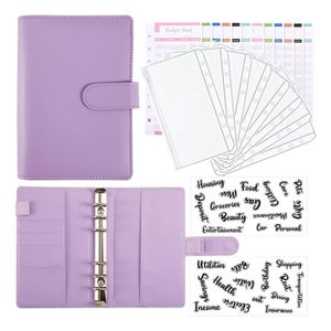 A6 Budget Binder with Cash Envelope Savings Book Budget Planner PU Leather  Laptop Binder with Binder Pocket Cash Fill Folder - AliExpress