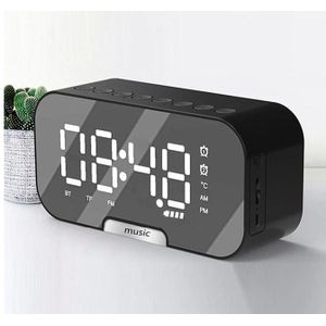 Strong Rechargeabl Bluetooth Speaker Digital Alarm Clock Large LED Screen - Black