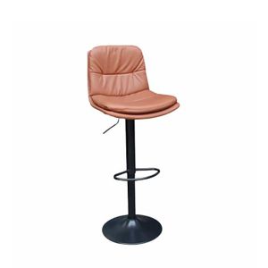 Adjustable Height Bar Stools With Black Base - Brown/Black