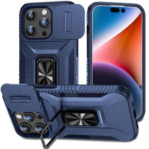 Sendo Phone, Compatible With Iphone 12 Pro Max High Quality Case,  Slide Window Lens Protection with Magnetic Stand Ring (Type2) - Blue