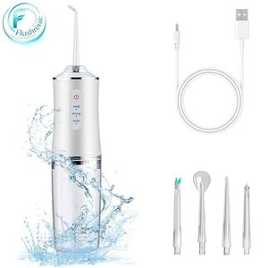 Flushrenic Electric dental cleaner, water flosser, 3 modes, 4 nozzles for cleaning and flossing, portable dental flosser, oral water flosser charging, travel and adult birthday gifts