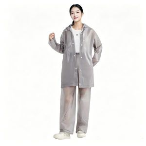 Dou-color Dark gray split portable raincoat