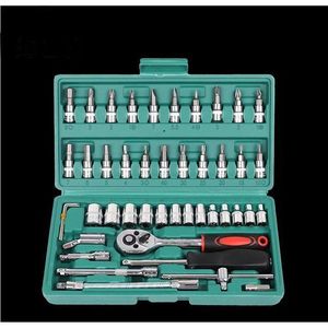 General 46 Piece Carbon Wrench Set Steel Mirror Socket Combination Set Automotive maintenance kit tools