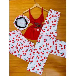 4in1 Fashion Ladies Night Wear Top, Trousers And Shorts