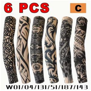 Set of 6 Unisex Tattoo Arm Covers, Featuring Stylish Tattoo Designs, Ideal for Outdoor Biking