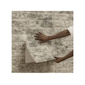 DIY 3D Wall Stickers PE Foam Self-adhesive Waterproof Wallpaper Removable & Waterproof Art Wall Tile (L30.3 x W27.6 x T0.2)inch