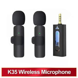 DRASURE 3.5mm Wireless Lavalier Lapel Microphone Omnidirectional Condenser Mic(2Microphone)
