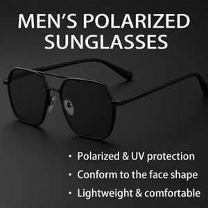 Men’s Black Polarized Sunglasses – Anti-Glare Driving & Outdoor UV Protection