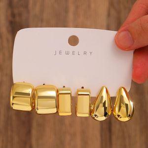 6 Piece Women's Earrings Jewelry Minimalist Accessories - Gold